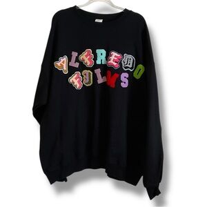 Alfredo‎ Films Sweatshirt Black Spellout Letter Logo Toronto Film Crew Size 2XL